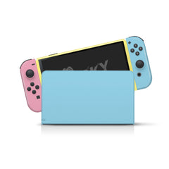 TACKY DESIGN Blue Nintendo Switch OLED Skin Wrap | Pastel Colorwave Color Blocking 3M Vinyl Full Cover - Tackydesign