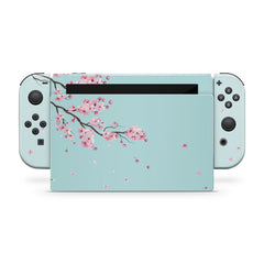 TACKY DESIGN Blue Nintendo Switch Skin Wrap | Sakura Flowers 3M Vinyl Full Cover - Tackydesign