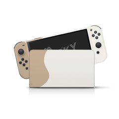TACKY DESIGN Brown Nintendo Switch OLED Skin Wrap | Classic Colorwave Color Blocking 3M Vinyl Full Cover - Tackydesign