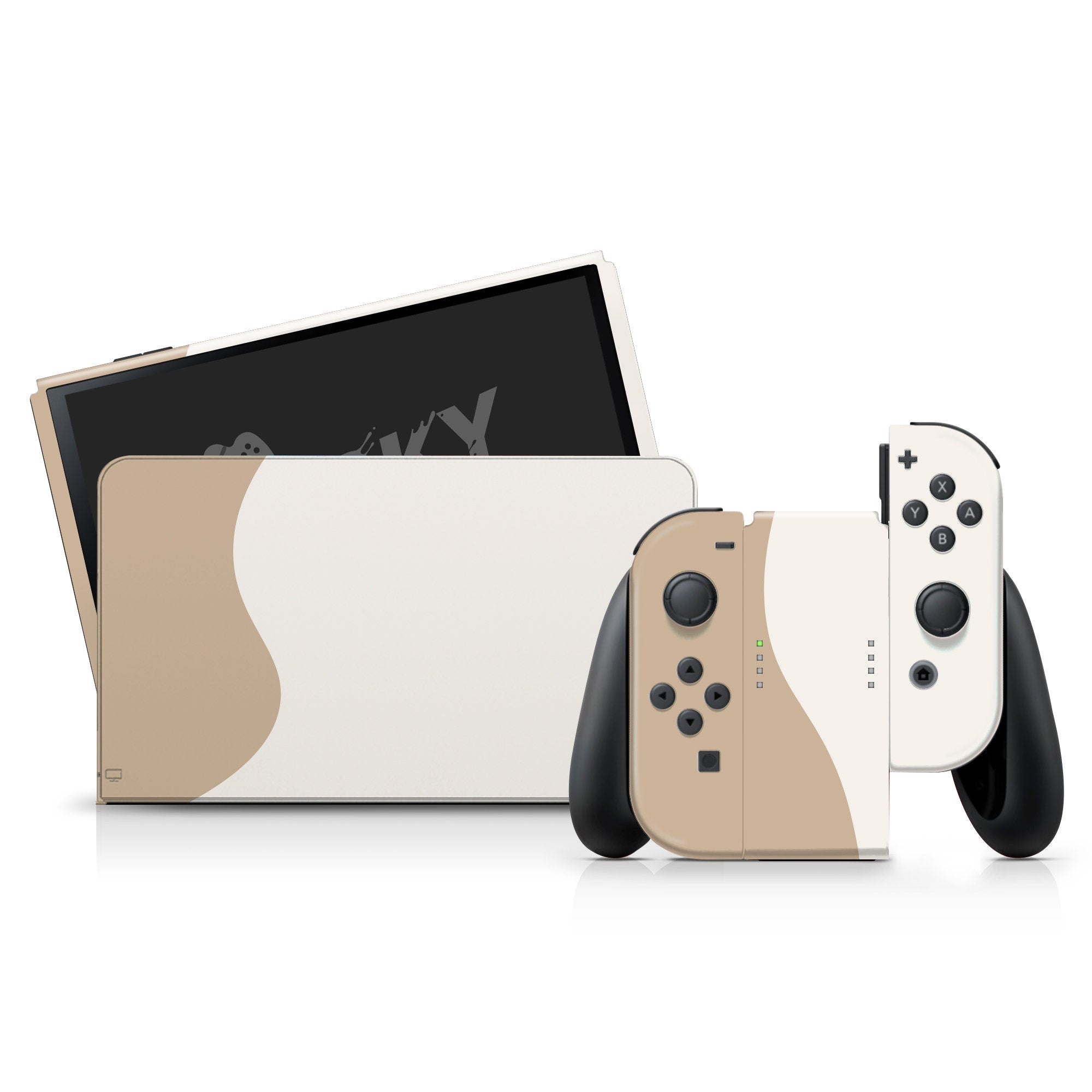 TACKY DESIGN Brown Nintendo Switch OLED Skin Wrap | Classic Colorwave Color Blocking 3M Vinyl Full Cover - Tackydesign