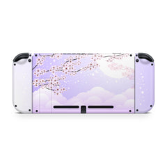 TACKY DESIGN Cherries Blossom Nintendo Switch Skin Wrap | Purple 3M Vinyl Full Cover - Tackydesign