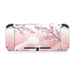TACKY DESIGN Cherries Blossoms Nintendo Switch Skin Wrap | Pink Floral 3M Vinyl Full Cover - Tackydesign