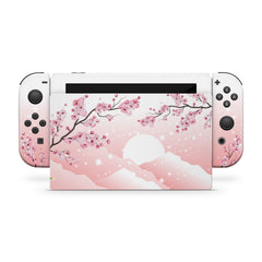 TACKY DESIGN Cherries Blossoms Nintendo Switch Skin Wrap | Pink Floral 3M Vinyl Full Cover - Tackydesign