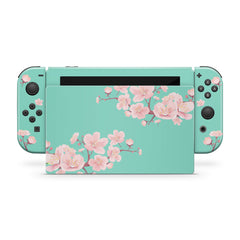 TACKY DESIGN Cherries Nintendo Switch Skin Wrap | Sakura Flowers 3M Vinyl Full Cover Decal Stickers - Tackydesign
