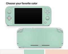 TACKY DESIGN Classic Nintendo Switch Lite Skin Wrap | Pastel Solid Color Green, Peach, and White 3M Vinyl Full Cover - Tackydesign