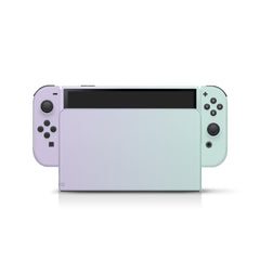 TACKY DESIGN Classic Nintendo Switch OLED Skin Wrap | Pastel Purple & Green Colorwave Duo Color Blocking 3M Vinyl Full Cover - Tackydesign