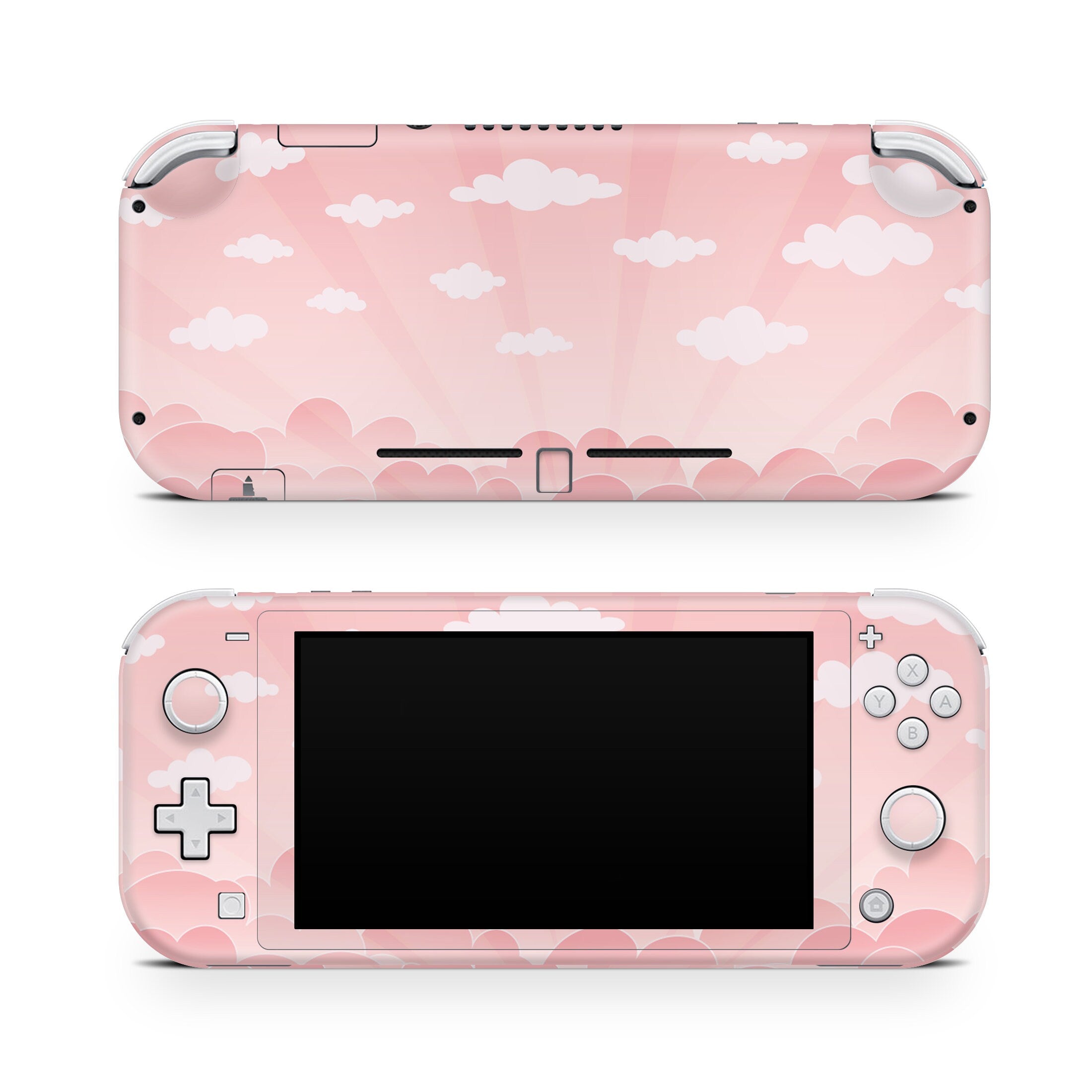 TACKY DESIGN Clouds Nintendo Switch Lite Skin Wrap | Peachy Sky Orange 3M Vinyl Full Cover - Tackydesign