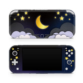 TACKY DESIGN Clouds Nintendo Switch Lite Skin Wrap | Starry Dark Blue Lunar Sky Moon 3M Vinyl Full Cover - Tackydesign