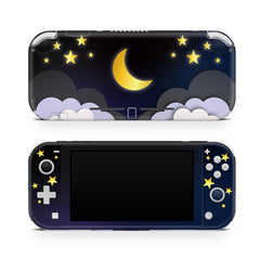 TACKY DESIGN Clouds Nintendo Switch Lite Skin Wrap | Starry Dark Blue Lunar Sky Moon 3M Vinyl Full Cover - Tackydesign
