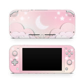TACKY DESIGN Clouds Nintendo Switch Lite Skin Wrap | Starry Pastel Pink Lunar Sky Moon 3M Vinyl Full Cover - Tackydesign