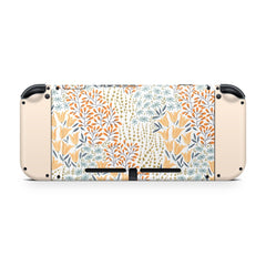 TACKY DESIGN Colorful Flowers Nintendo Switch Skin Wrap | Beige 3M Vinyl Full Cover - Tackydesign