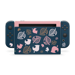 TACKY DESIGN Colorful Leaves Nintendo Switch Skin Wrap | Pink & Blue 3M Vinyl Full Cover - Tackydesign