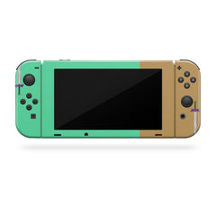 TACKY DESIGN Colorwave Nintendo Switch Skin Wrap | Green Color Blocking 3M Vinyl Full Cover - Tackydesign