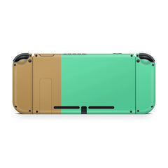 TACKY DESIGN Colorwave Nintendo Switch Skin Wrap | Green Color Blocking 3M Vinyl Full Cover - Tackydesign