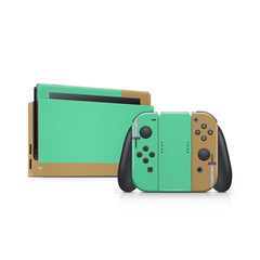 TACKY DESIGN Colorwave Nintendo Switch Skin Wrap | Green Color Blocking 3M Vinyl Full Cover - Tackydesign