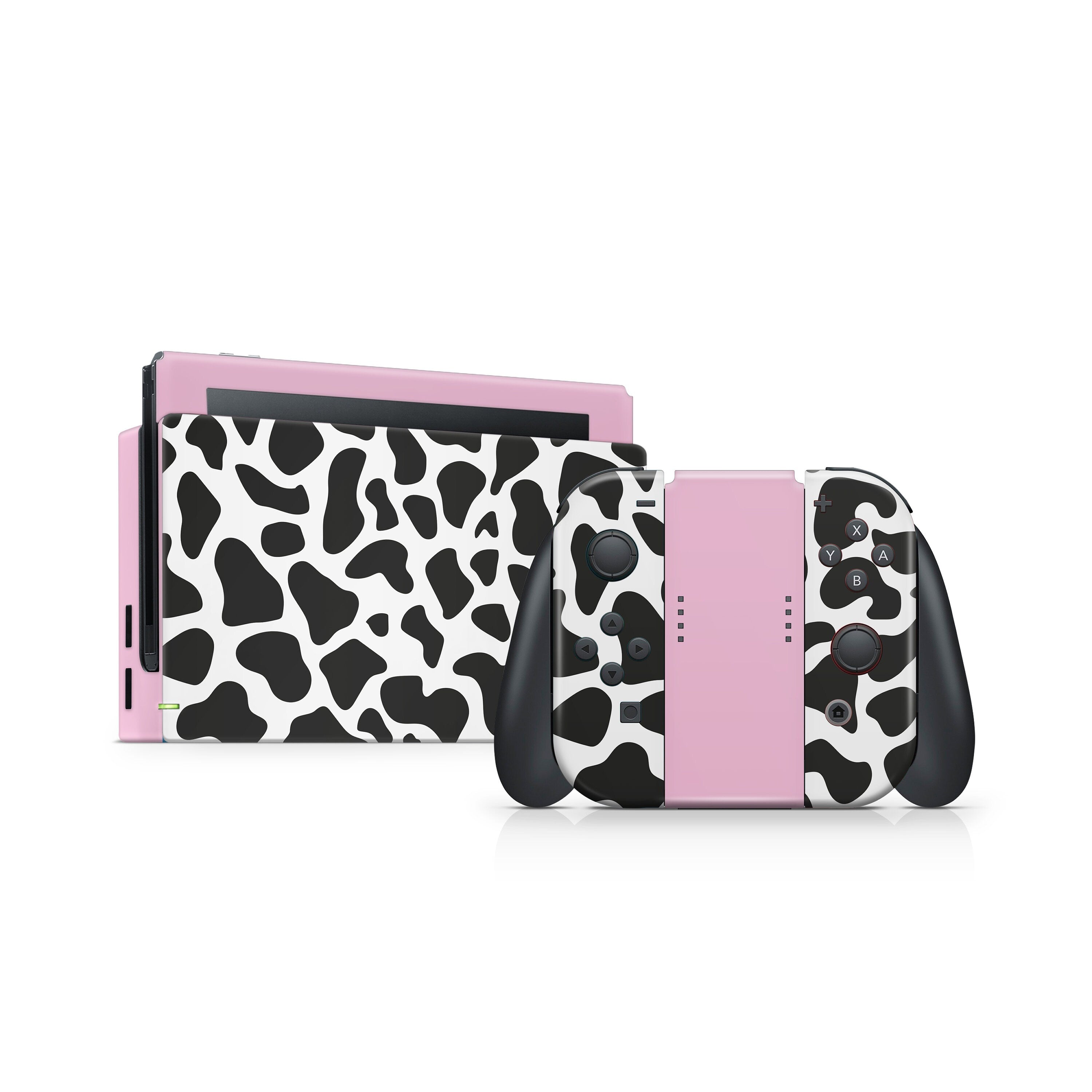 TACKY DESIGN Cow Nintendo Switch Skin Wrap | Pastel Leopard 3M Vinyl Full Cover - Tackydesign