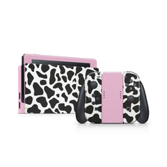 TACKY DESIGN Cow Nintendo Switch Skin Wrap | Pastel Leopard 3M Vinyl Full Cover - Tackydesign