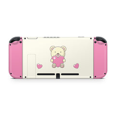 TACKY DESIGN Cute Bear Nintendo Switch Skin Wrap | Kawaii Pink Anime 3M Vinyl Cover - Tackydesign