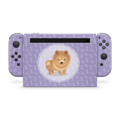 TACKY DESIGN Cute Puppy Nintendo Switch Skin Wrap |Purple Pet 3M Vinyl Full Cover - Tackydesign