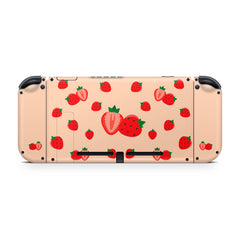 TACKY DESIGN Cute Strawberry Nintendo Switch Skin Wrap | Coffee Color 3M Vinyl Cover - Tackydesign
