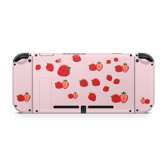 TACKY DESIGN Cute Strawberry Nintendo Switch Skin Wrap | Pink 3M Vinyl Cover - Tackydesign