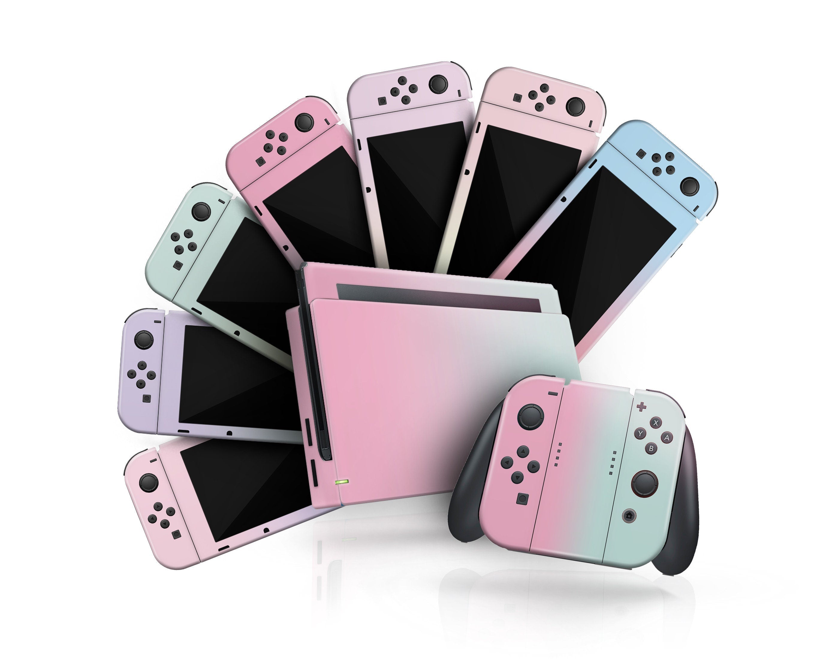 TACKY DESIGN Duo Color Nintendo Switch Skin Wrap | Pastel 3M Vinyl Full Cover - Tackydesign