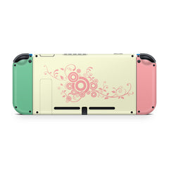 TACKY DESIGN Floral Nintendo Switch Skin Wrap | Green and Pink 3M Vinyl Full Cover - Tackydesign