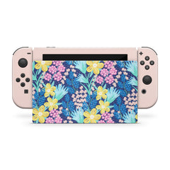 TACKY DESIGN Floral Nintendo Switch Skin Wrap | Pink 3M Vinyl Full Cover Decal Stickers - Tackydesign