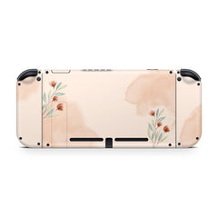 TACKY DESIGN Flower Nintendo Switch Skin Wrap | Gray Watercolor 3M Vinyl Full Cover Decal Stickers - Tackydesign