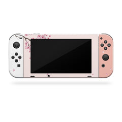 TACKY DESIGN Flowers Sakura Nintendo Switch Skin Wrap | Beige 3M Vinyl Full Cover - Tackydesign