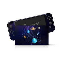 TACKY DESIGN Galaxy Nintendo Switch OLED Skin Wrap | Kawaii Purple 3M Vinyl Full Cover - Tackydesign
