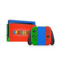 TACKY DESIGN Game Over Nintendo Switch Skin Wrap | Color Blocking 3M Vinyl Full Cover - Tackydesign