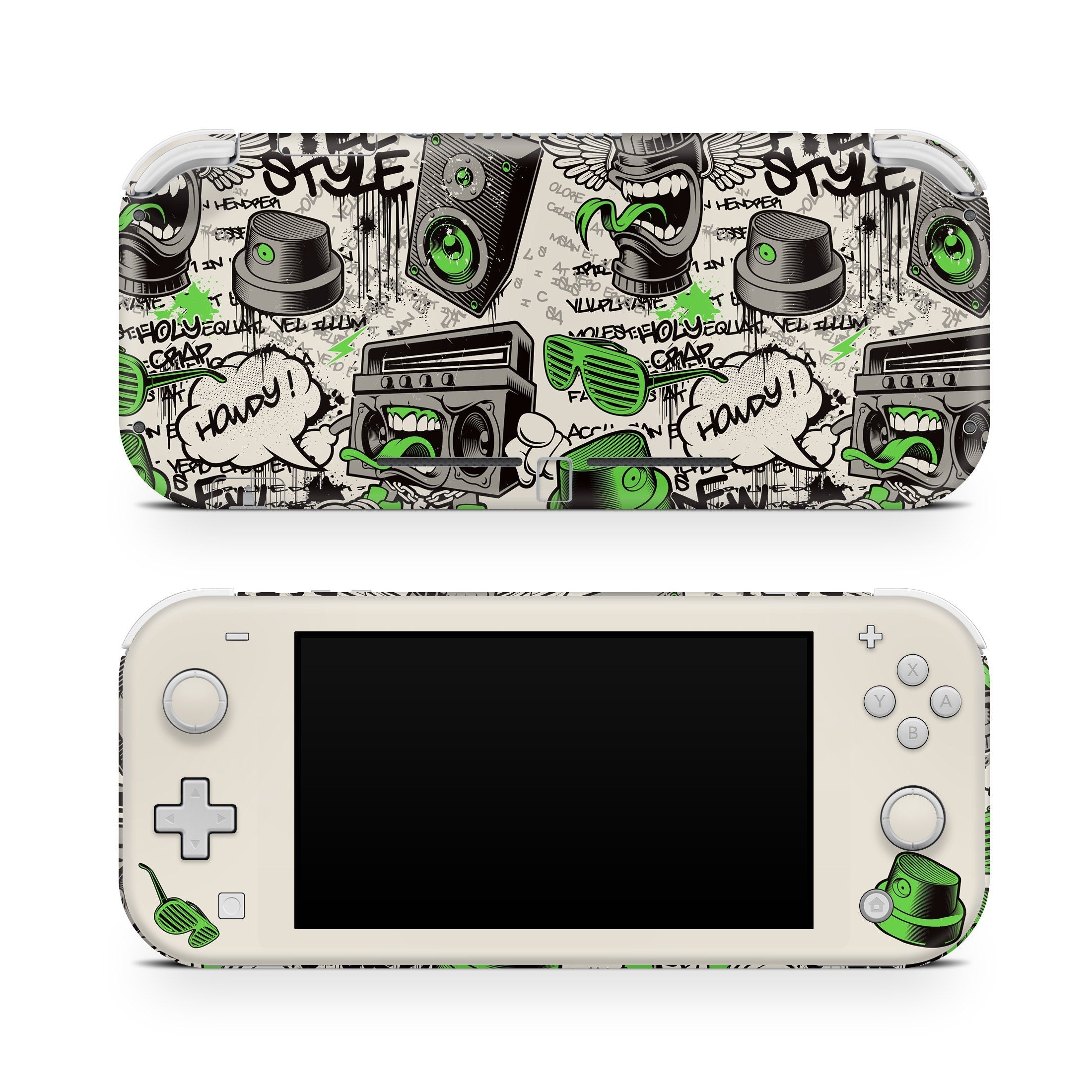 TACKY DESIGN Graffiti Nintendo Switch Lite Skin Wrap | Spooky Kawaii Halloween 3M Vinyl Full Cover - Tackydesign