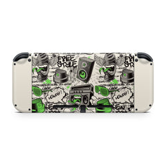 TACKY DESIGN Graffiti Nintendo Switch Skin Wrap | Halloween Green 3M Vinyl Cover - Tackydesign