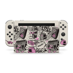 TACKY DESIGN Graffiti Nintendo Switch Skin Wrap | Halloween Pink 3M Vinyl Cover - Tackydesign