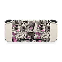 TACKY DESIGN Graffiti Nintendo Switch Skin Wrap | Halloween Pink 3M Vinyl Cover - Tackydesign