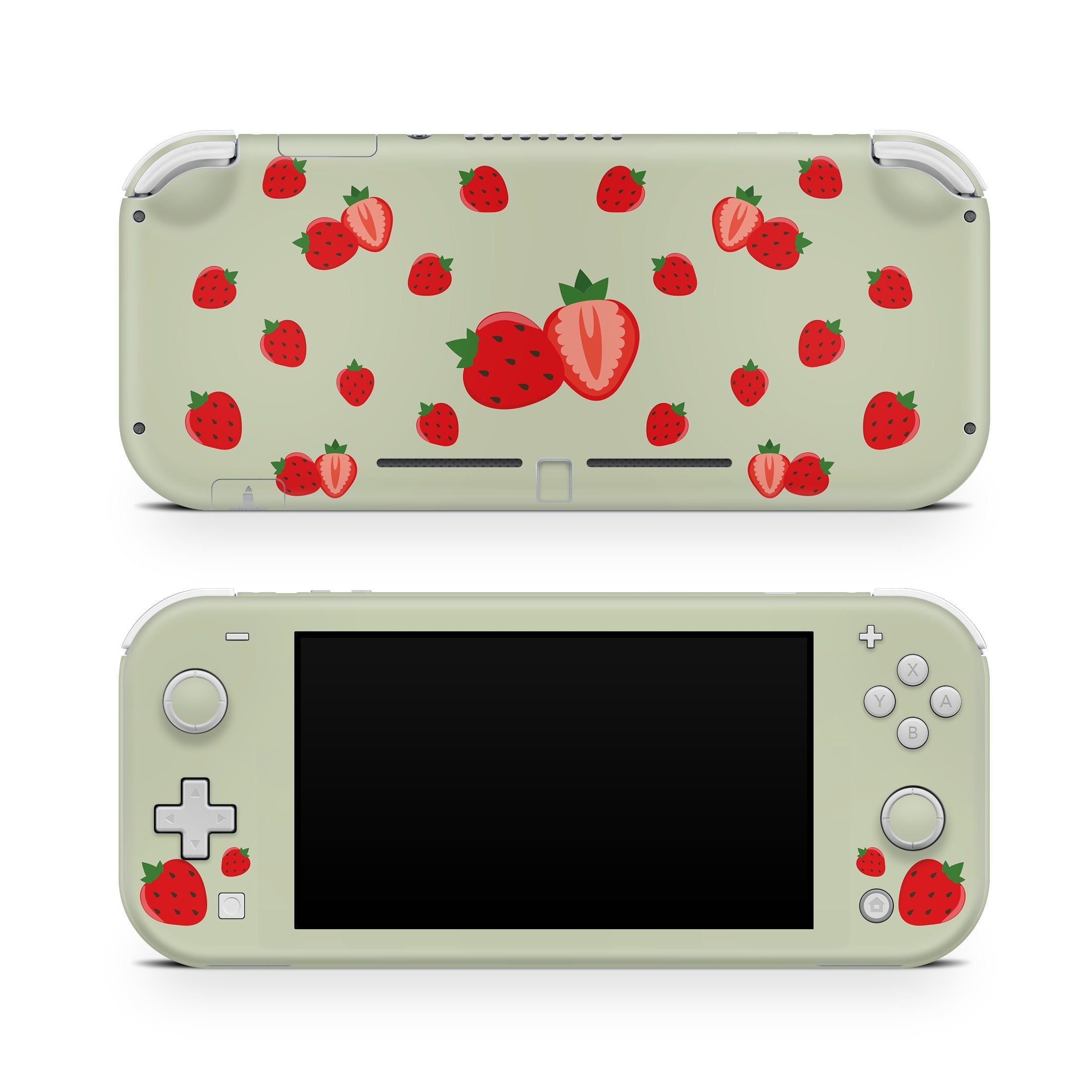TACKY DESIGN Green Nintendo Switch Lite Skin Wrap | Cute Strawberry 3M Vinyl Full Cover - Tackydesign