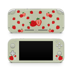 TACKY DESIGN Green Nintendo Switch Lite Skin Wrap | Cute Strawberry 3M Vinyl Full Cover - Tackydesign