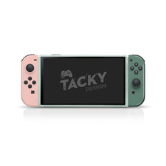 TACKY DESIGN Green Nintendo Switch OLED Skin Wrap | Pastel Colorwave Color Blocking 3M Vinyl Full Cover - Tackydesign