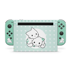 TACKY DESIGN Green Nintendo Switch Skin Wrap | Cute Cats 3M Vinyl Full Cover - Tackydesign