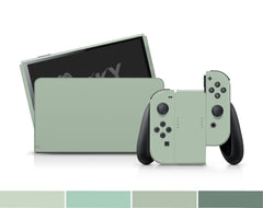 TACKY DESIGN Green Solid Color Nintendo Switch OLED Skin Wrap | Pastel Green 3M Vinyl Full Cover - Tackydesign