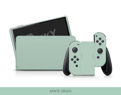 TACKY DESIGN Green Solid Color Nintendo Switch OLED Skin Wrap | Pastel Green 3M Vinyl Full Cover - Tackydesign