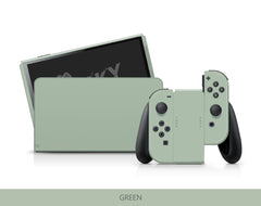 TACKY DESIGN Green Solid Color Nintendo Switch OLED Skin Wrap | Pastel Green 3M Vinyl Full Cover - Tackydesign