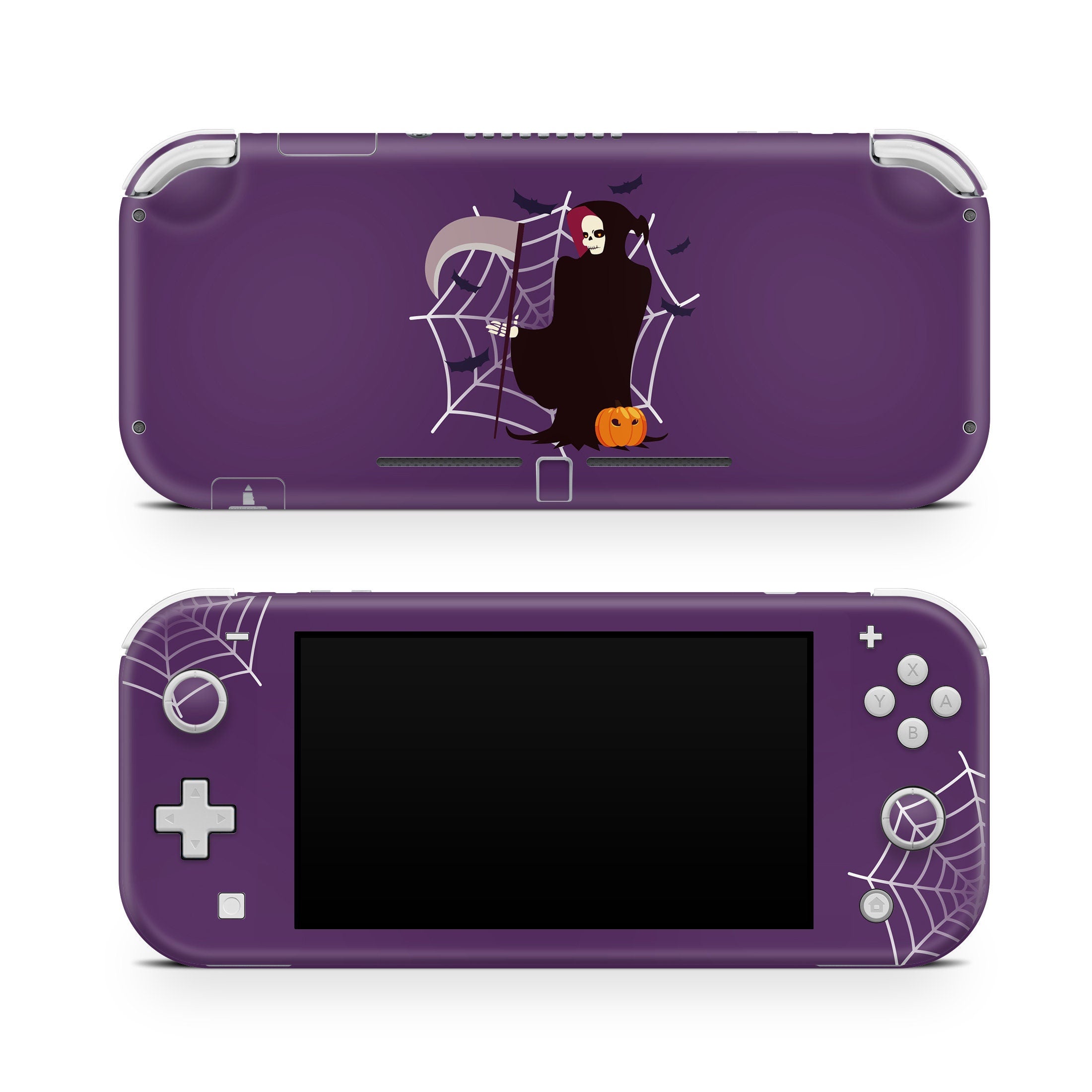 TACKY DESIGN Halloween Nintendo Switch Lite Skin Wrap | Spooky Grim Reaper Spider Web 3M Vinyl Full Cover - Tackydesign