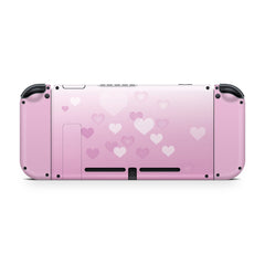 TACKY DESIGN Hearts Nintendo Switch Skin Wrap | Pastel Pink Hearts 3M Vinyl Full Cover - Tackydesign