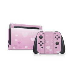 TACKY DESIGN Hearts Nintendo Switch Skin Wrap | Pastel Pink Hearts 3M Vinyl Full Cover - Tackydesign