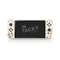TACKY DESIGN Japanese Sakura Nintendo Switch OLED Skin Wrap | Blue Cherry Blossom 3M Vinyl Full Cover - Tackydesign