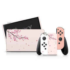 TACKY DESIGN Japanese Sakura Nintendo Switch OLED Skin Wrap | Cherry Blossom 3M Vinyl Full Cover - Tackydesign