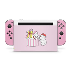 TACKY DESIGN Kawaii Christmas Nintendo Switch Skin Wrap | Pink 3M Vinyl Full Cover - Tackydesign