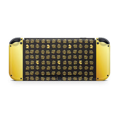 TACKY DESIGN Leaf Nintendo Switch Skin Wrap | Black and Gold 3M Vinyl Full Cover Decal - Tackydesign